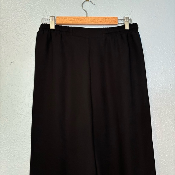 Karen Millen Wide Leg Sporty Trousers Black with Blue White Side Stripe - Picture 7 of 11